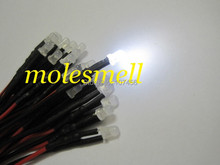 Free shipping 50pcs 3mm 12v diffused white LED Lamp Light Set Pre-Wired 3mm 12V DC Wired 2024 - buy cheap