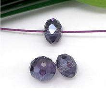 DoreenBeads Glass Loose Beads Flat Round Purple Faceted Transparent About 4mm( 1/8") Dia, Hole: Approx 0.8mm, 25 Pieces Hot new 2024 - buy cheap
