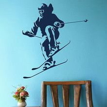 Free Shipping-Skiing Sport Wall Art Decor Sport decor sticker Wall Sticker Home Decal Mural Poster 2024 - buy cheap