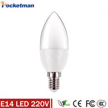 Free Shipping! LED Candle Bulb E14 LED Candle Lamp low-Carbon life SMD2835 AC220-240V Warm White/White Energy Saving 1pcs/lot 2024 - buy cheap