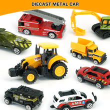 Carro de brinquedo miniatura em liga metálica, 64 brinquedos, veículo de construção, polícia militar, conjunto de coleção para presente 2024 - compre barato