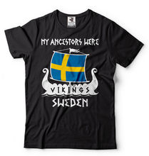 T-shirt do Património da Suécia Drakkar Viking T-shirt Meus Antepassados Eram Vikings T-shirt verão o neck tee, frete grátis barato tee 2024 - compre barato
