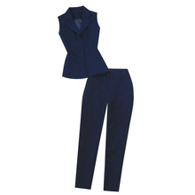 Conjunto de 2 piezas para mujer, chaqueta y pantalones en t, traje azul y azul de talla grande, primavera y verano, 2021 2024 - compra barato