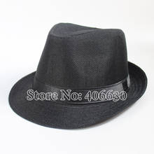 Summer Black Straw Fedora Hats For Men Chapeu Masculino Panama Sun Jazz Caps Free Shipping MEDS002 2024 - buy cheap