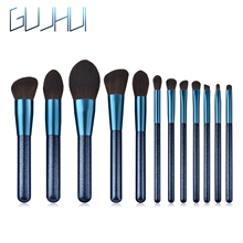 Gujhui 12 pçs conjuntos de pincéis de maquiagem azul safira sombra olho eyesbrown fundação pó cosméticos compõem escova ferramenta alta qualidade 2024 - compre barato