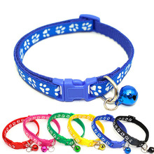 Cute Dog Claw Pattern Pets Puppy Cats Collars Adjustable Safety Buckle Collar with Bells Small Dogs/Cat Necklace Bow Tie 2024 - buy cheap