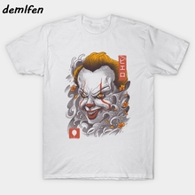 funny anime Oni Clown Mask T-Shirt harajuku streetwear summer men short sleeve o-neck cotton shirt cool tees tops 2024 - buy cheap