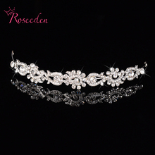 Korean Rhinestone Crystal Tiara Crown Bridal Wedding Accessories Womens Rhinestone Tiaras Princess Hairband for Party  RE107 2024 - buy cheap