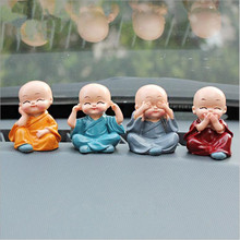Gongfu-set de 4 estatuillas de monje coche para muñecos, decoración del hogar, Shaolin Temple Monks, juguetes, accesorios de coche, ornamento 2024 - compra barato