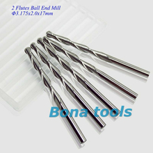 High Quality 10pcs 3.175*2.0*17mm Carbide Ball End Mill,CNC Engraving Bits, Milling Tools, Wood Router Bits on Acryl,Resin,Metal 2024 - buy cheap