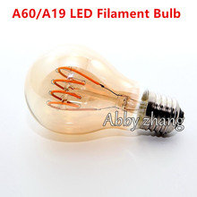 Vintage led edison filament bulb golden A60 ST64 T45G80 G95 Edison bulb led vintage type soft LED filament 4W dimmable E27 Amber 2024 - buy cheap
