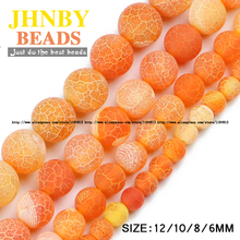 JHNBY Orange Weathered carnelian Natural Stone Top quality Round Loose beads 6/8/10/12MM jewelry bracelet accessories making DIY 2024 - buy cheap
