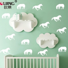 Pegatinas de pared con forma de caballo para niños y bebés, calcomanías de pared con dibujos de animales, fácil de aplicar, Mural artístico de vinilo, 10 unids/set por juego 2024 - compra barato