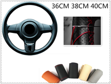 Car essentials steering wheel cover soft leather knitting needle thread for Kia Forte Ceed Stonic Stinger Rio Picanto Niro 2024 - buy cheap