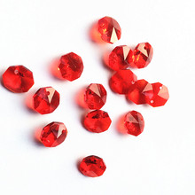 Red 50pcs 14mm Crystal Octagon Beads in 2 Holes (Free Jump Rings ) for Home Decoration Accessories Crystal Chandelier Beads 2024 - buy cheap