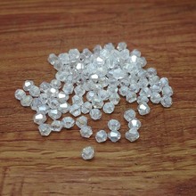 100pcs 4mm Glass Crystals Beads Bicone Faceted Bead Loose Spacer Beads Clear AB DIY Jewelry Findings Bracelet Making 2024 - buy cheap