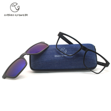 2016 imanes marco de anteojos TR90 Alta calidad UV gafas de sol polarizadas miopía masculina mujeres de los hombres gafas de marco CS2014S 2024 - compra barato
