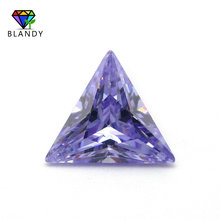 Wholesale Price 3*3mm~10*10mm Triangle Shape Cubic Zircon Stone Lavender Machine Cut Lab Created Loose Cubic Zirconia For Sale 2024 - buy cheap