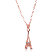 AOLOSHOW Women Simple necklace rose Gold color crystal Eiffel tower pendant jewelry dainty necklace , nl-2352 2024 - buy cheap