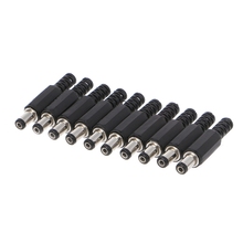 Novo adaptador de tomada dc em linha, 2019x5.5mm macho, 10 peças, conector de adaptador, cobertura de plástico, equipamentos elétricos 2024 - compre barato