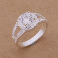 AR130  sterling silver color color   ring,  silver color color   fashion jewelry, Crystal grain stones /ahzaizga agwaiyda 2024 - buy cheap