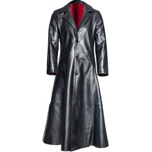 Casaco de couro longo gótico para homens, jaqueta de couro sintético estilosa para outono e inverno 2024 - compre barato