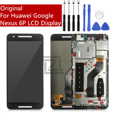 Оригинальный ЖК-дисплей для Huawei Google Nexus 6P, дигитайзер сенсорного экрана в сборе с рамкой, сменный экран 6P, запчасти для ремонта 2024 - купить недорого