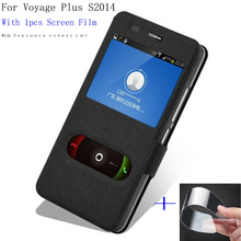 Из искусственной кожи чехол с окошком для ZTE Voyage Plus S 2014, чехол-накладка для телефона ZTE VoyagePlus S2014, флип-чехол, задняя крышка 2024 - купить недорого