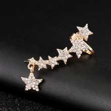 Hot New Left Right Ear Cuff Women Gift Jewelry Full Crystal Star Earcuffs Fashion Gold Silver Plated Clip Earring 2024 - buy cheap