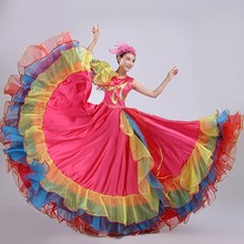 Vestido de baile abierto para mujer adulta, traje de baile, Swing grande, Flamenco español, falda completa, H570 2024 - compra barato