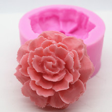 Novo produto!!1 peça de flor de peônia (c801) molde artesanal de silicone para sabonete de qualidade alimentar, faça você mesmo 2024 - compre barato