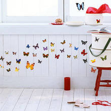 80 шт., наклейки для домашнего декора, цветные бабочки, съемные виниловые наклейки для стен дома 2024 - купить недорого