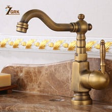 ZGRK-grifo de fregadero de latón antiguo, mezclador de lavabo montado en cubierta de baño, rotación de 360 °, mezclador de fregadero alto 2024 - compra barato