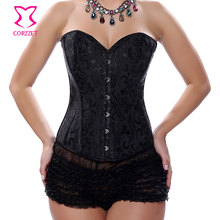 Victorian Jacquard Overbust Corpetes E Espartilhos Corset Corselet Black Sexy Corsets and Bustiers Women Bustier Gothic Clothing 2024 - buy cheap