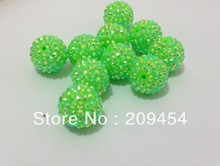 20mm 100 pçs/lote Verde (92 #) Cor de Resina Strass Bola Contas, Chunky Beads Para Crianças Fazer Jóia 2024 - compre barato