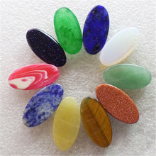 (10 pieces/lot)  Wholesale Natural Mixed Stone Oval CAB Cabochon 30x15x7mm  D541 2024 - buy cheap