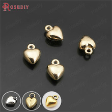 50PCS 7MM Antique Bronze Zinc Champagne Gold Color Alloy Heart Charms Pendants Jewelry Making Supplies Diy Findings Accessories 2024 - buy cheap