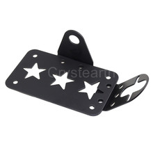 3/4" or 20mm Axle Side Mount Scooter Moped License Holder Plate Motorcycle Number Plate Rear Taillight Bracket Black 2024 - buy cheap