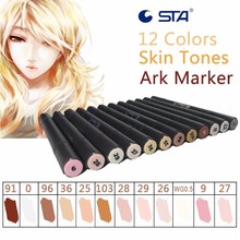 12 Colors STA Skin Tones Marker Pens Set Professional Character Sketch Markers For Painting Drawing Manga Design Art Supplies 2024 - buy cheap