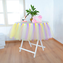 Tutu Table Skirts High Chair Decor Kids Birthday Decoration Baby Shower Favors Tableware Skirt Party Supplies 91x35cm 2024 - buy cheap