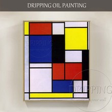 Artist Hand-painted High Quality Vertical Geometry Oil Painting on Canvas Beautiful Vertical Oil Painting for Living Room 2024 - buy cheap