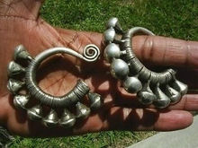 Encantador tibete Tribal Miao prata grandes brincos ocos par / frete grátis 2024 - compre barato