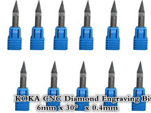 6mm * 30 graus * 0.4mm, frete grátis cnc fresa de ponta de carboneto sólido, broca de inserção da máquina, fundo reto e diamante, ponta de gravura, mármore, pedra 2024 - compre barato