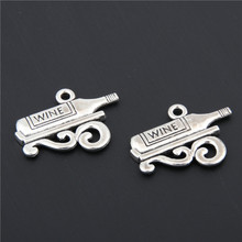 30pcs Diy Red Wine Charm Silver Color Wine Bottle Charm For Jewelry Making A2894 2024 - buy cheap
