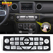 BAWA-molduras interiores para consola central, pegatinas de botón para Jeep Wrangler JL 2018 +, accesorios para coche 2024 - compra barato