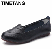TIMETANGNew Spring Autumn Shoes Women Real Leather Female Loafers Slip On Woman Flats Solid Women's Ballets Flats Size 35-41E353 2024 - buy cheap