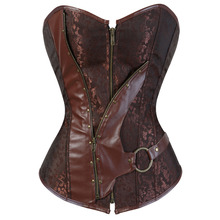 Steampunk Gothic Corset Zipper  Spiral Steel Boned Overbust Bustier Clubwear Waist Sliming Plus size S-6XL 2024 - buy cheap