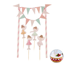 BESTOYARD Ballet Dancer Birthday Cake Bunting Flag Topper Ballerina Toothpicks Cupcake Sticks Kit For Children Birthday Supplier 2024 - buy cheap
