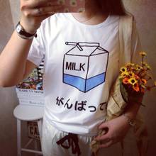 T-Shirts Women Summer Fashion Japanese Harajuku Cute Soft Milk Box Print Loose Short Sleeve Girl T shirt Tops Camisetas 2024 - buy cheap