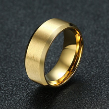 ZORCVENS-anillos de boda de Color dorado para hombre, anillo masculino de acero inoxidable con acabado mate de 8mm, regalos de aniversario de amor 2024 - compra barato